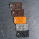 Leather Tab Keychain | Personalized Premium Leather Keychain  |  Leather Gift Handmade in the USA