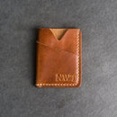 Card Holder Wallet with D-Ring and Optional Wristlet or Lanyard - Personalized Leather Wallet