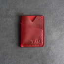 Card Holder Wallet with D-Ring and Optional Wristlet or Lanyard - Personalized Leather Wallet