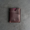 Card Holder Wallet with D-Ring and Optional Wristlet or Lanyard - Personalized Leather Wallet