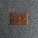 Floral Design Leather Patches with Optional Hook and Loop Fastener