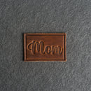 Mom Leather Patches with Optional Hook and Loop Fastener