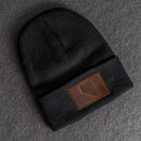 Beanie with Leather Patch Attached - Nevada Stamp