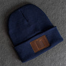 Beanie with Leather Patch Attached - Utah Stamp