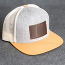 Leather Patch Flat Bill Trucker Hat - Utah Stamp