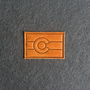 Colorado Flag Leather Patches with Optional Hook and Loop Fastener