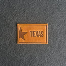 Texas License Plate Leather Patches with Optional Hook and Loop Fastener