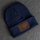Beanie with Leather Patch Attached - Texas License Plate Stamp