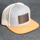 Leather Patch Flat Bill Trucker Hat - Arizona Stamp