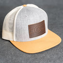 Leather Patch Flat Bill Trucker Hat - Colorado Flag Stamp