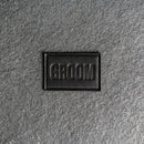 Bride & Groom Leather Patches with Optional Hook and Loop Fastener- Block Font