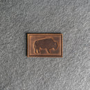 Bison Stamp Leather Patches with Optional Hook and Loop Fastener