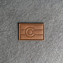 Colorado Flag Leather Patches with Optional Hook and Loop Fastener