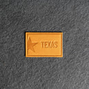 Texas License Plate Leather Patches with Optional Hook and Loop Fastener