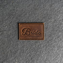 Bride & Groom Leather Patches with Optional Hook and Loop Fastener - Cursive Font