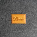 Bride & Groom Leather Patches with Optional Hook and Loop Fastener - Cursive Font