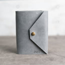 Personalized Handmade Leather Journal Refill Snap Gray