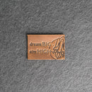 Dream Big Aim High Leather Patch with Optional Hook and Loop Fastener |