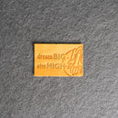 Dream Big Aim High Leather Patch with Optional Hook and Loop Fastener |