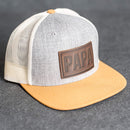 Leather Patch Flat Bill Trucker Hat - Papa Stamp