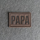 PAPA Stamp Leather Patches with Optional Hook and Loop Fastener