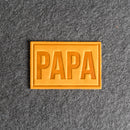 PAPA Stamp Leather Patches with Optional Hook and Loop Fastener