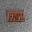 PAPA Stamp Leather Patches with Optional Hook and Loop Fastener