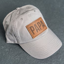 Leather Patch Unstructured Style Hat - Papa Stamp