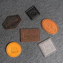 Custom Leather Patches with Hook and Optional Loop Fastener - Personalized with Logo, Text, or Initials - Blank Leather Patches