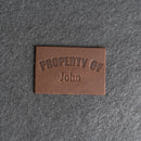 Property of Personalized Leather Patch with Hook and Optional  Loop Fastener