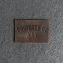 Property of Personalized Leather Patch with Hook and Optional  Loop Fastener