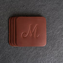 Personalized Leather Coasters -  Individual or Set of 4