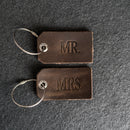 Weddings - Set of Mr. and Mrs. Personalized Leather Luggage Tags