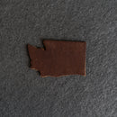 Personalized Washington Shape Leather Patches with Optional Hook and Loop Fastener