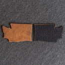 Personalized Washington Shape Leather Patches with Optional Hook and Loop Fastener