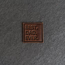 Best Dad Ever Stamp Leather Patches with Optional Hook and Loop Fastener