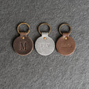Round Keychain - Double Sided | Personalized Premium Leather Keychain | Custom Key Fob | Leather Gift Handmade in the USA