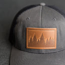 Cheery Mishaps - Leather Patch Performance Style Trucker Hats - 30+ Stamp Design Options