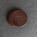 Personalized Leather Coasters -  Individual or Set of 4