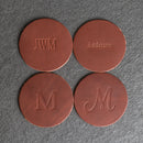 Personalized Leather Coasters -  Individual or Set of 4