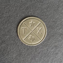 Texas Compass Leather Coasters - 4" Round - Sold individually or as a Set of 4