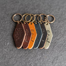 Buy Leather Motel Key Shape Keychain with a Drive Safe Stamp Design