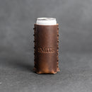 Personalized Leather Slim Can Holder