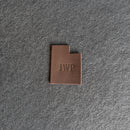 Personalized Utah Shape Leather Patches with Optional Hook and Loop Fastene