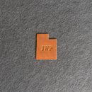 Personalized Utah Shape Leather Patches with Optional Hook and Loop Fastene