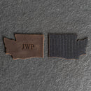 Personalized Washington Shape Leather Patches with Optional Hook and Loop Fastener