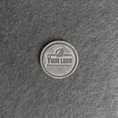 Your Logo Circle Leather Patch with Optional Hook Side Fastener Added