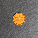 Your Logo Circle Leather Patch with Optional Hook Side Fastener Added