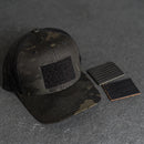 Leather Patch Tactical Hat - Trucker Style - American Flag