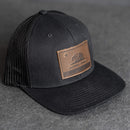 Leather Patch Trucker Style Hat - California Flag Stamp